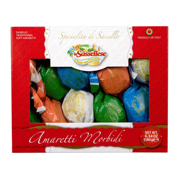 La Sassellese Soft  Amaretti Cookies in Window Box 180 gr / 6.34 oz