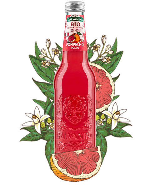 Galvanina Organic Red Grapefruit Sparkling Soda with Pulp 355 ml / 12 fl oz