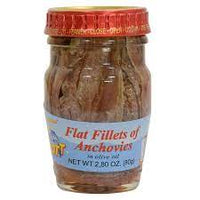 Flott Flat Fillets of Anchovies in Olive Oil Jar, 80 g.