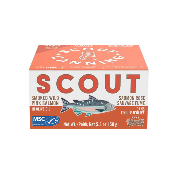 Scout Smoked Wild Pink Salmon in Olive Oil 5.3oz