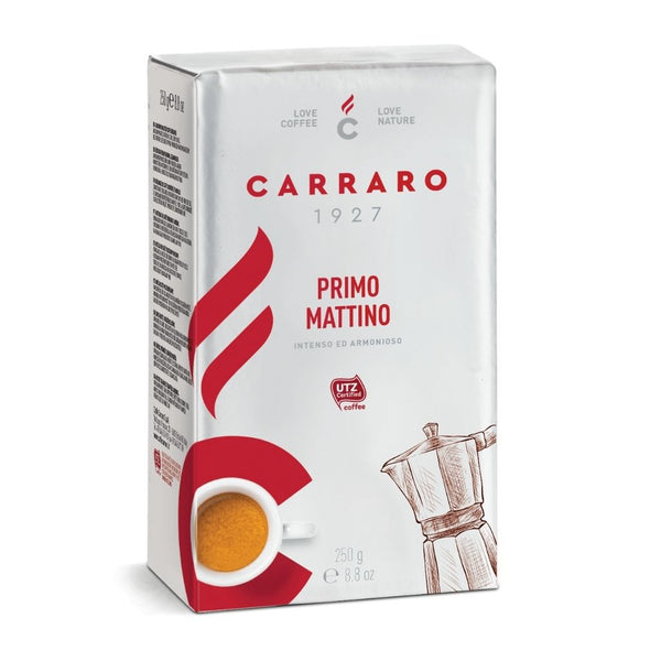 Get Carraro Espresso Primo Mattino Ground Coffee, 8.8 oz (250g) delivered to you